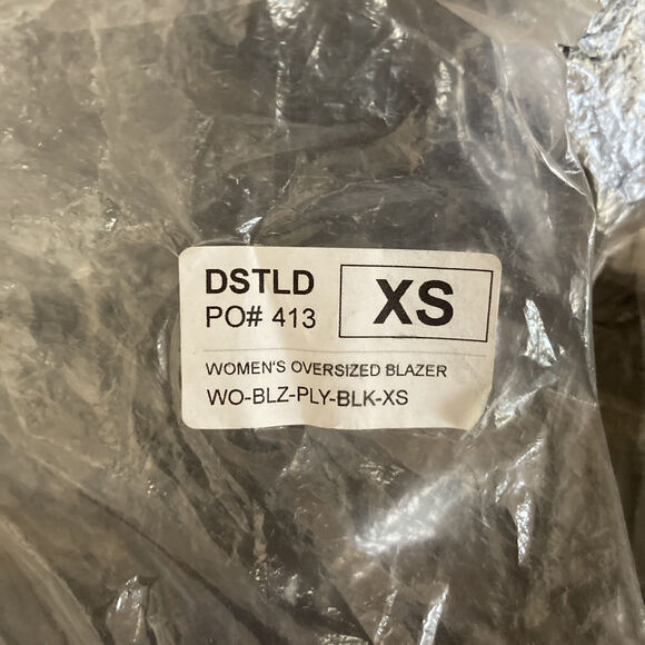 DSTLD WOMENS BLACK LONG SLEEVE ONE BUTTON OVERSIZED FORMAL BLAZER JACKET SIZE XS - Picture 9 of 9